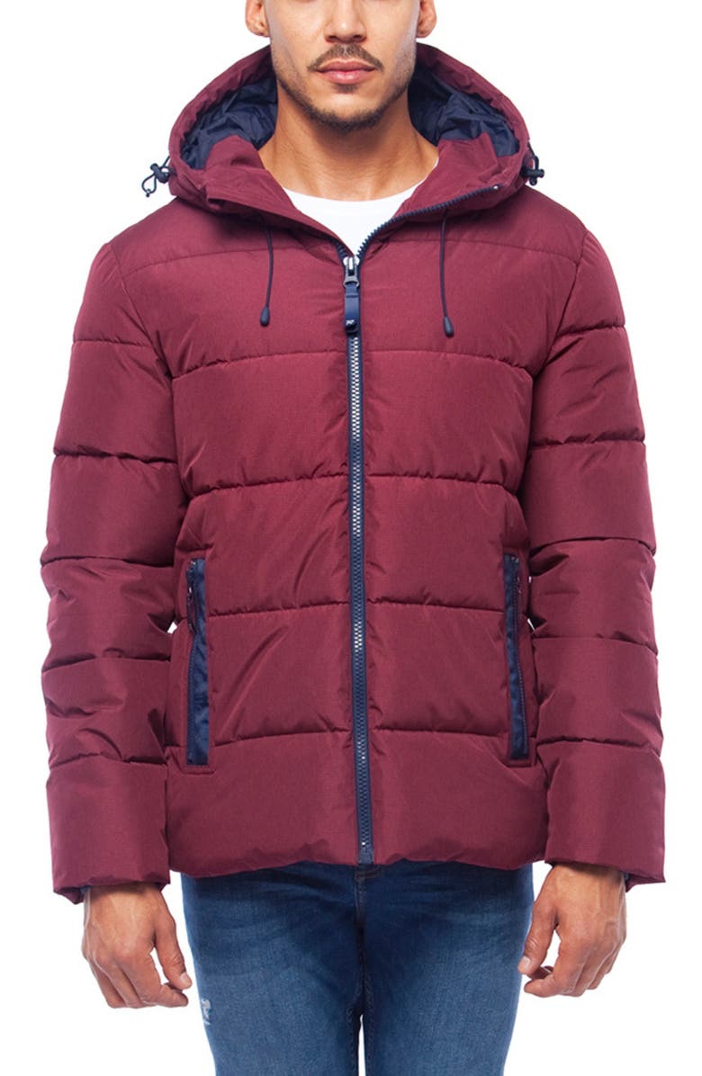 Rokka&Rolla Heavyweight Thermal Heat Puffer Jacket, Main, color, Burgundy