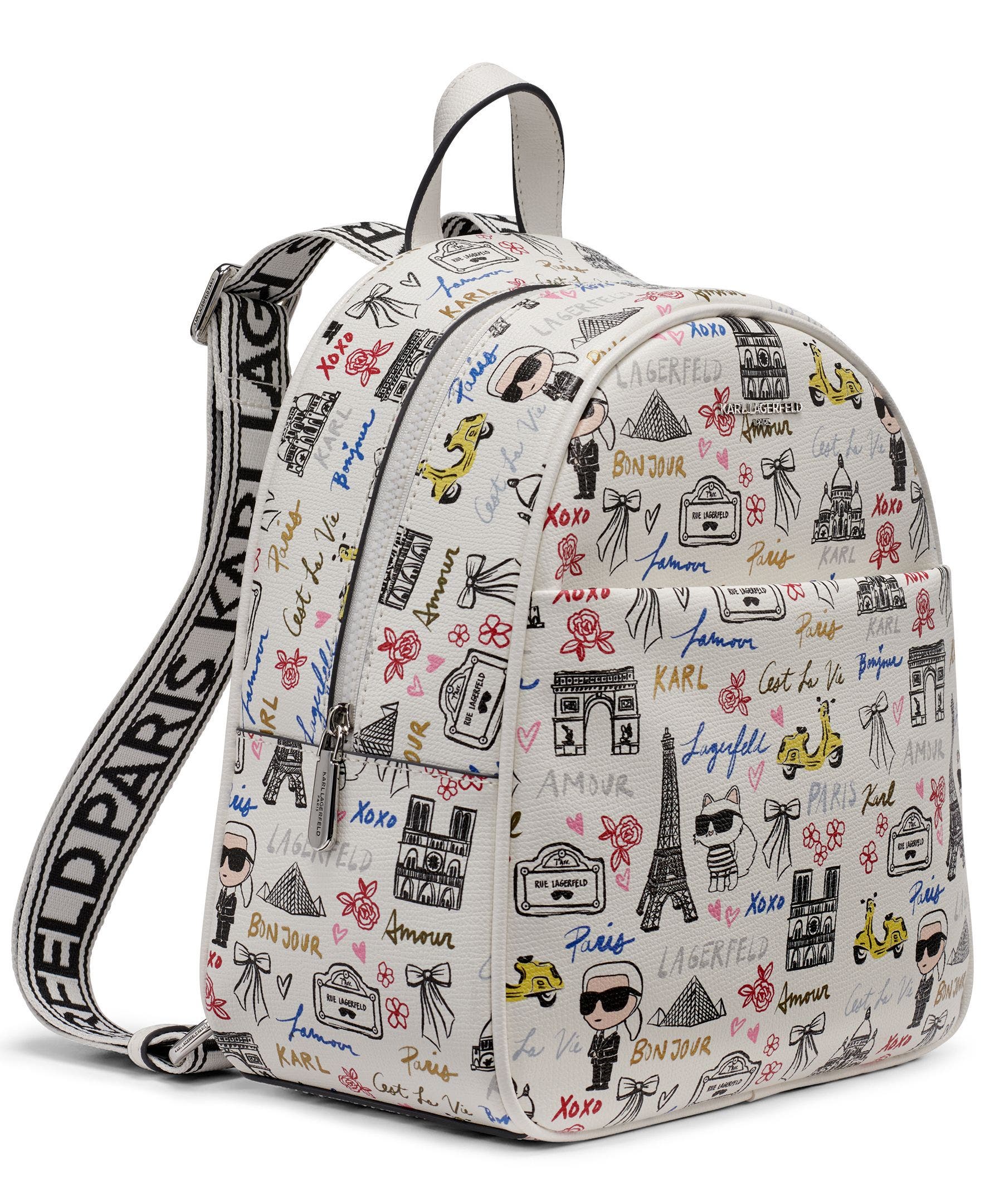 KARL LAGERFELD PARIS Maybelle Backpack, Alternate, color, White Multi