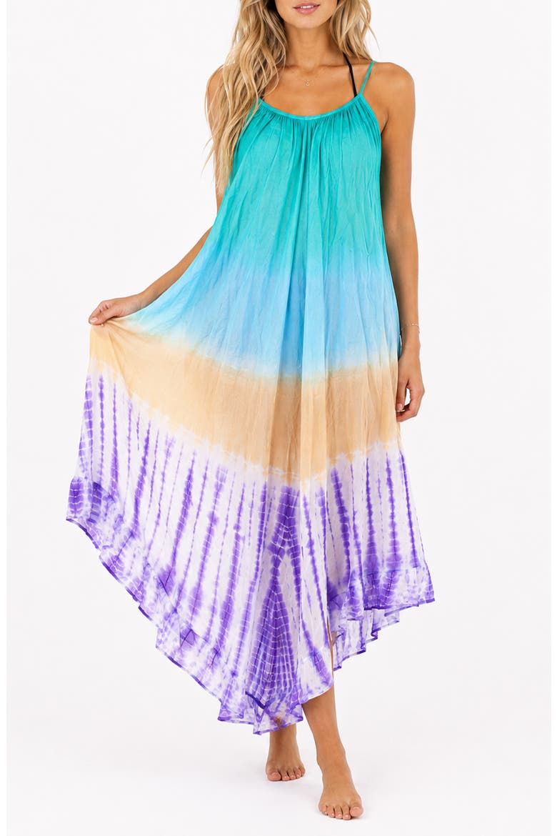 Multicolored Cotton Dress, Main, color, BLUE