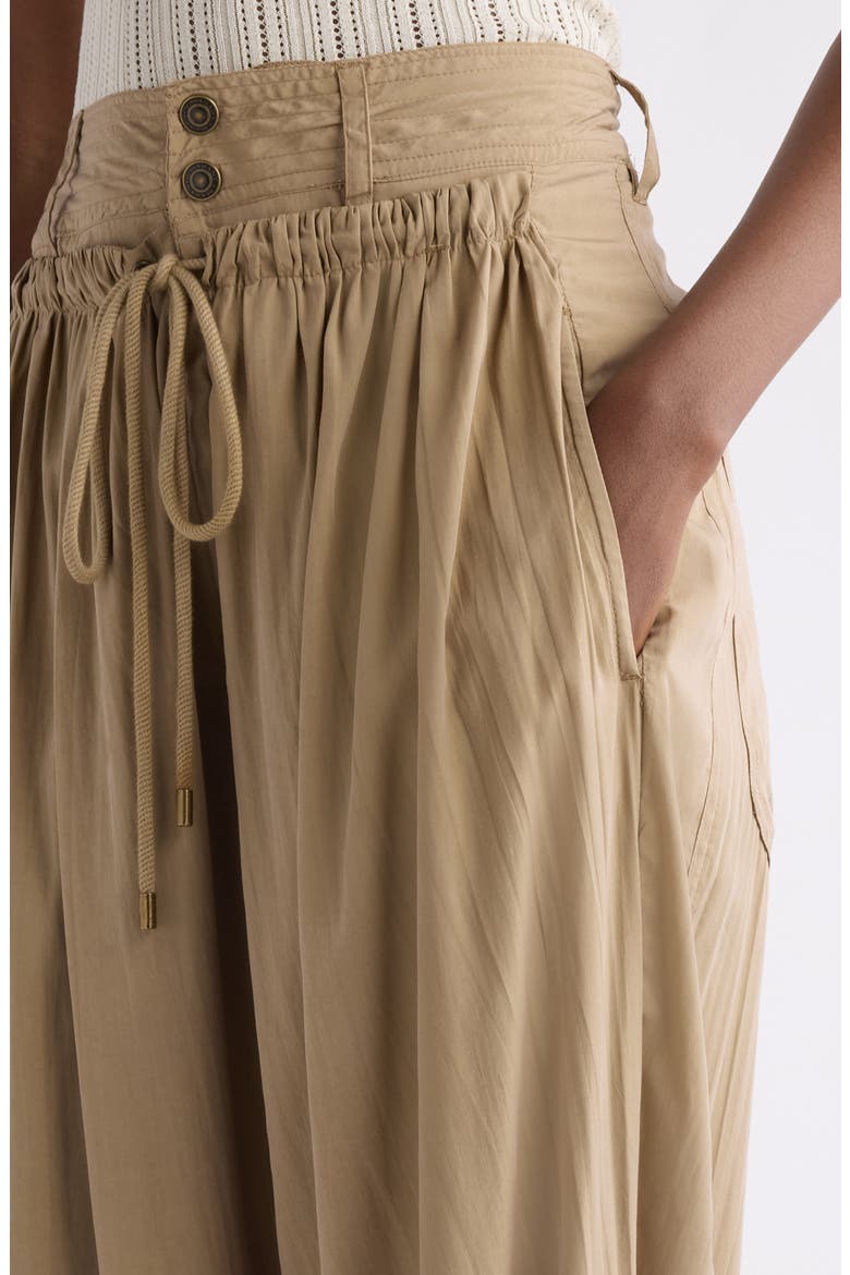 Inaya High Waist Gathered Straight Leg Pants, Alternate, color, KHAKI