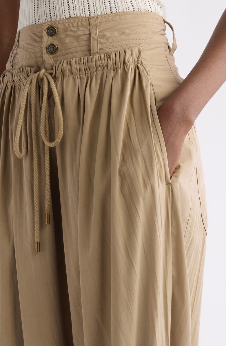 Isabel Marant Inaya High Waist Gathered Straight Leg Pants, Alternate, color, Khaki