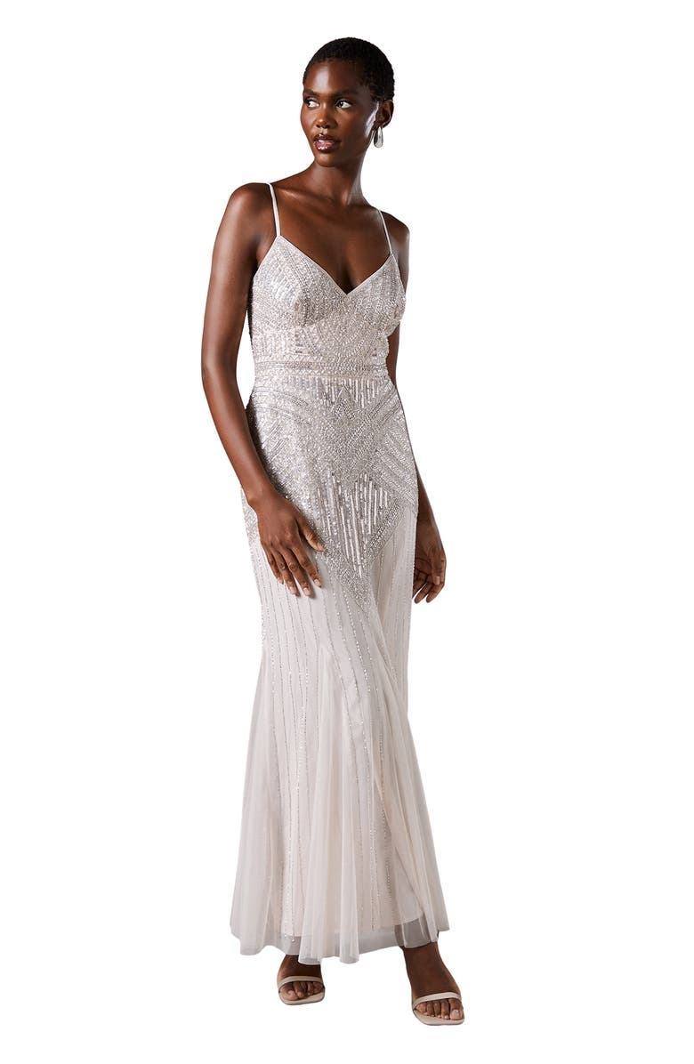 Coast Deco Embellished Cami Maxi Dress, Main, color, Neutral