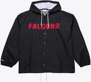 Mitchell & Ness Men's Mitchell & Ness Black Atlanta Falcons Coaches Full-Snap Hooded Windbreaker Jacket