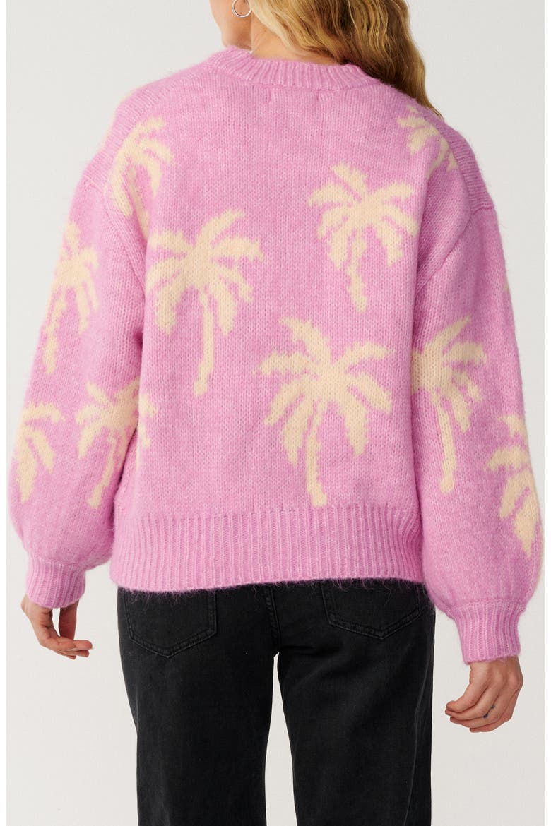 Retro Swell Palm Sweater, Alternate, color, LILAC
