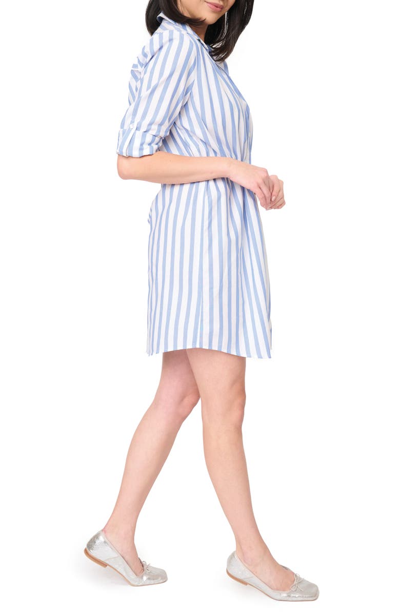 GIBSONLOOK Long Sleeve Stripe Shirtdress, Alternate, color, 