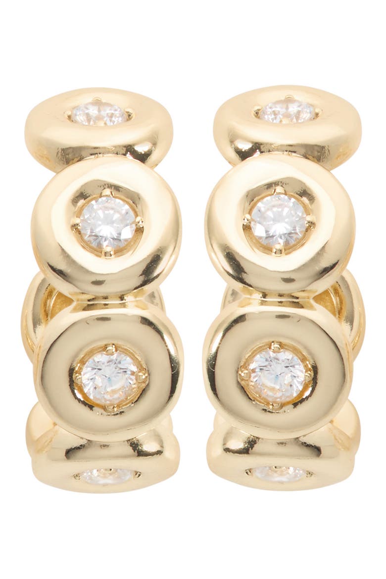 Cubic Zirconia Bubble Hoop Earrings, Main, color, GOLD
