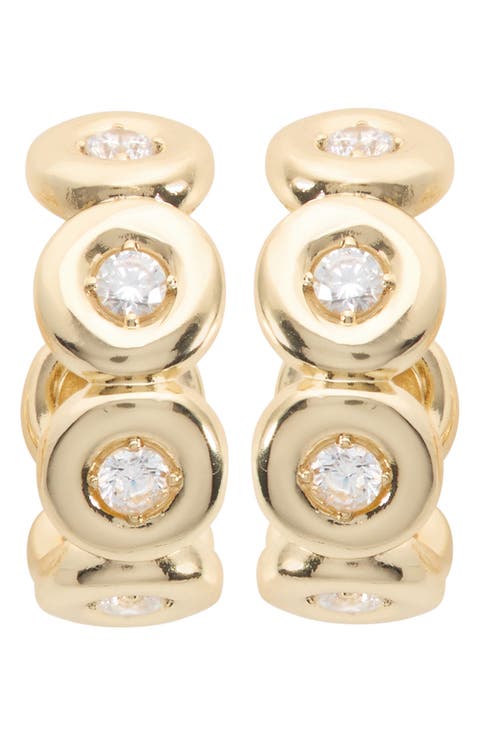 Cubic Zirconia Bubble Hoop Earrings