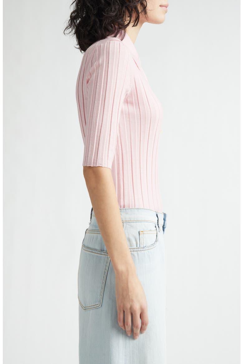 Sugarman Rib Wool Merino Polo, Alternate, color, ROSE