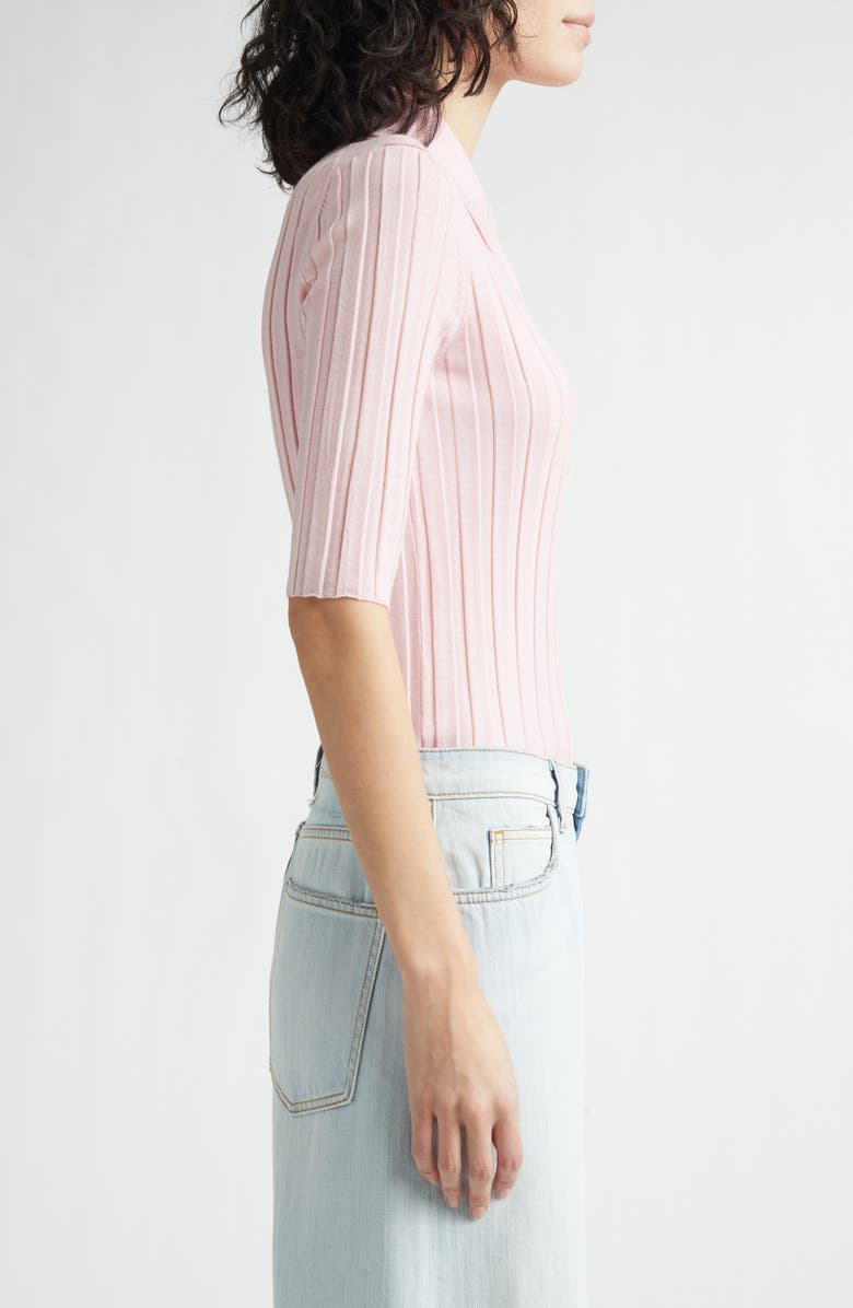 NACKIYÈ Sugarman Rib Wool Merino Polo, Alternate, color, Rose