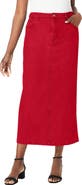 Jessica London Classic Cotton Denim Midi Skirt