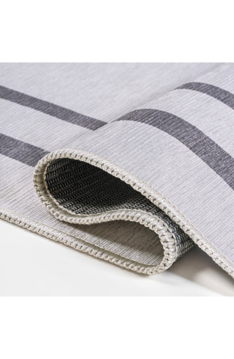 JONATHAN Y Sloane Classic 2-Stripe Border Washable Area Rug, Alternate, color, White/Gray