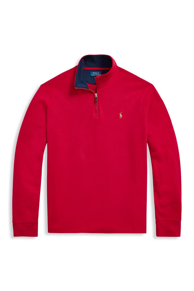 Big & Tall Estate Rib Half-Zip Pullover, Alternate, color, RL 2000 RED