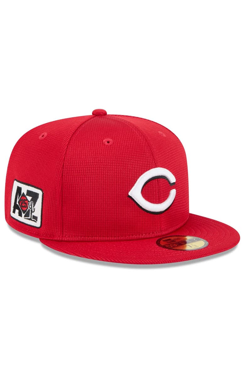 New Era Men's New Era Red Cincinnati Reds 2025 Spring Training 59FIFTY Fitted Hat, Main, color, Red