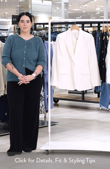 Reiss Alyx Texture One-Button Linen Blend Blazer (Women) | Nordstromrack