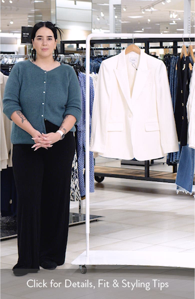 Alyx Texture One-Button Linen Blend Blazer, sales video thumbnail