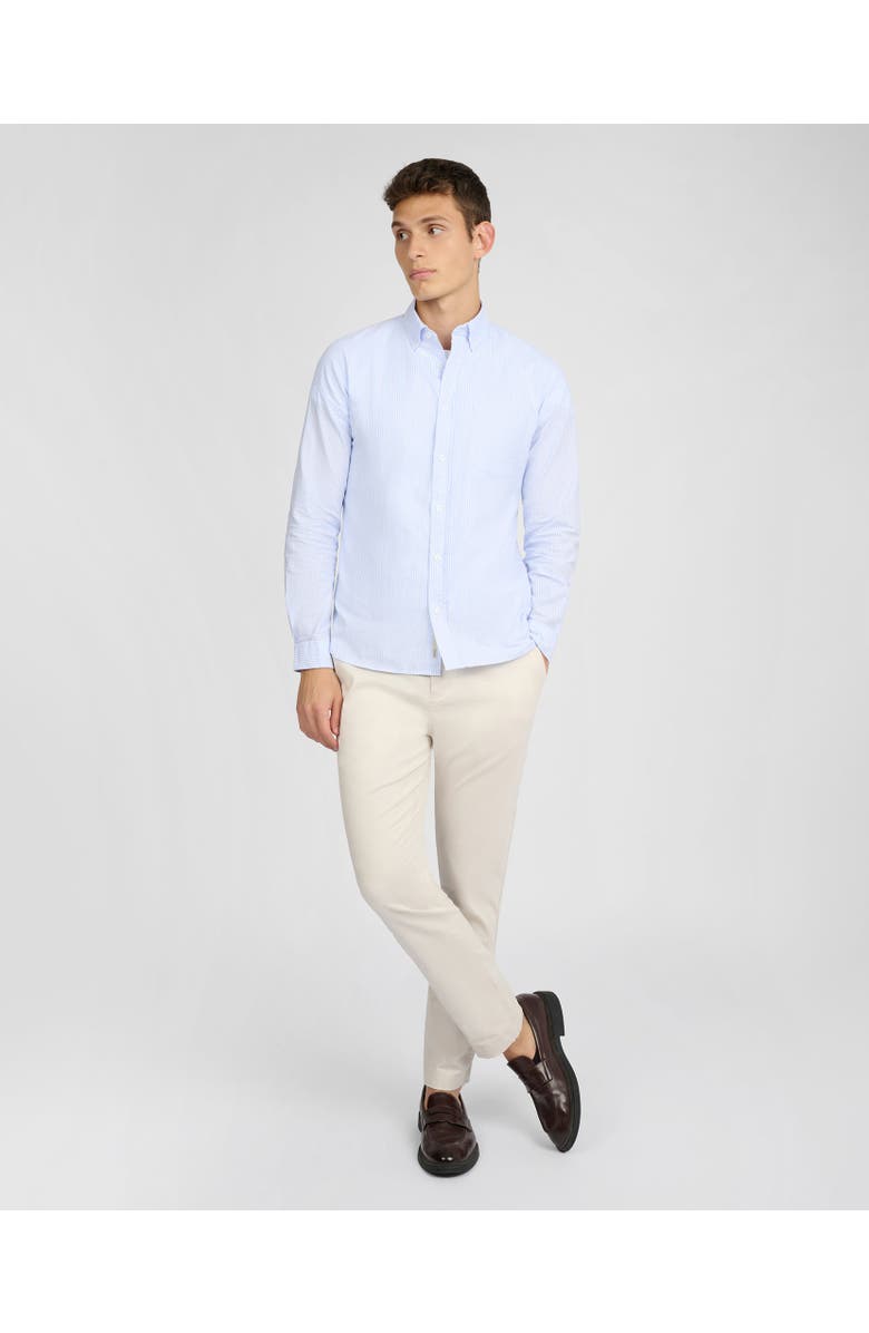 Onia Oxford Long Sleeve Button Down, Alternate, color, Light Blue/Whit