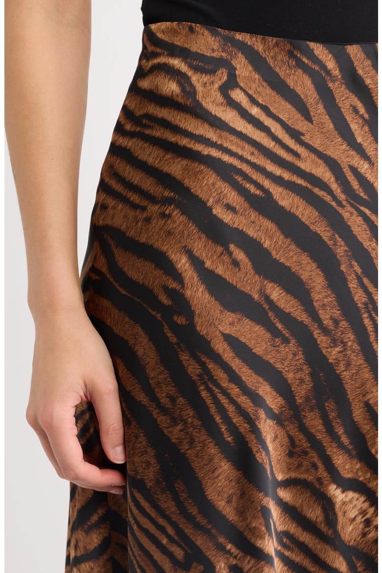 Print Pull-On Bias Flared Skirt, Alternate, color, ANNE BLACK/ BROWN MULTI