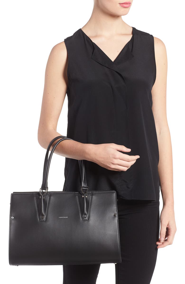 Longchamp Paris Premier Leather Tote, Alternate, color,