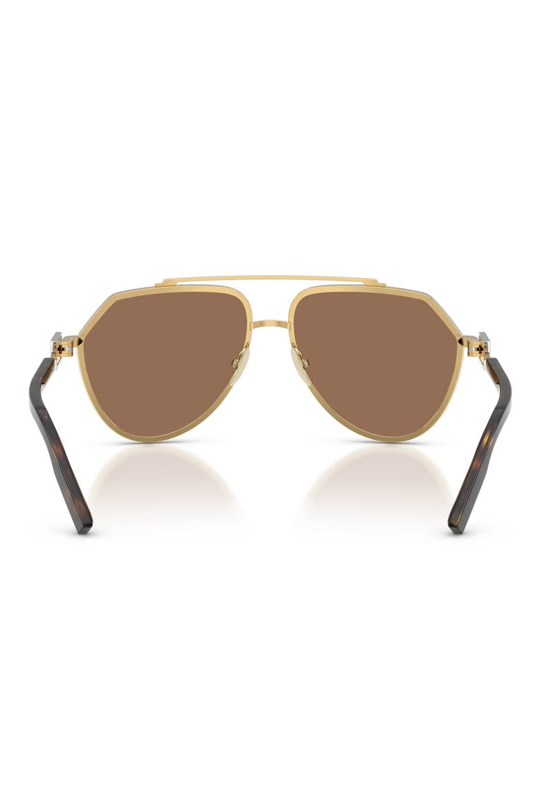 62mm Oversize Pilot Sunglasses, Alternate, color, GOLD/DARK BROWN