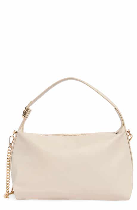 Faux Leather Top Handle Shoulder Bag