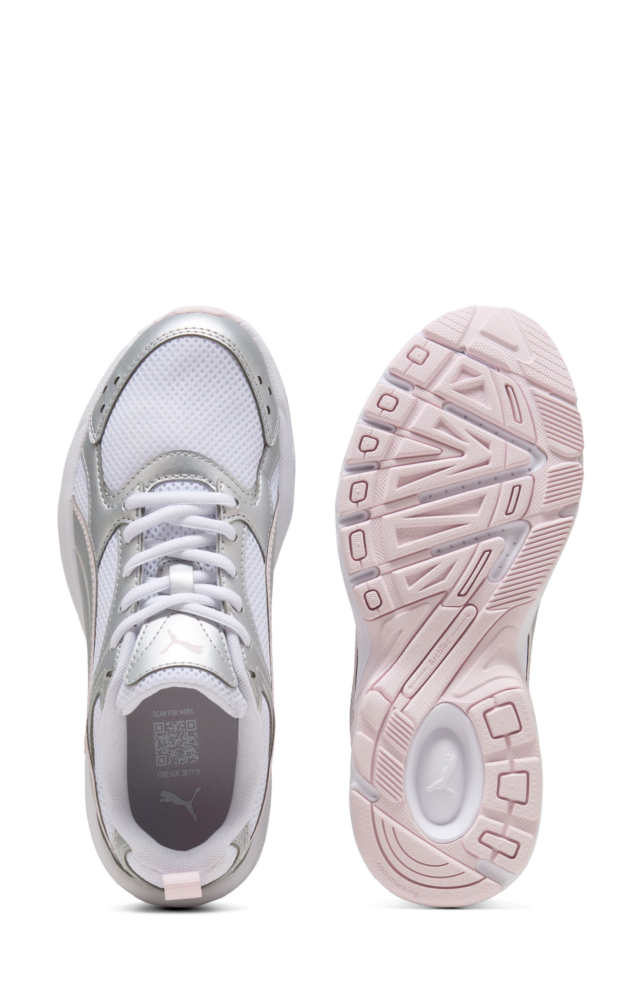 Milenio Tech LT Sneaker, Alternate, color, PUMA WHITE/ PUMA SILVER/ PINK