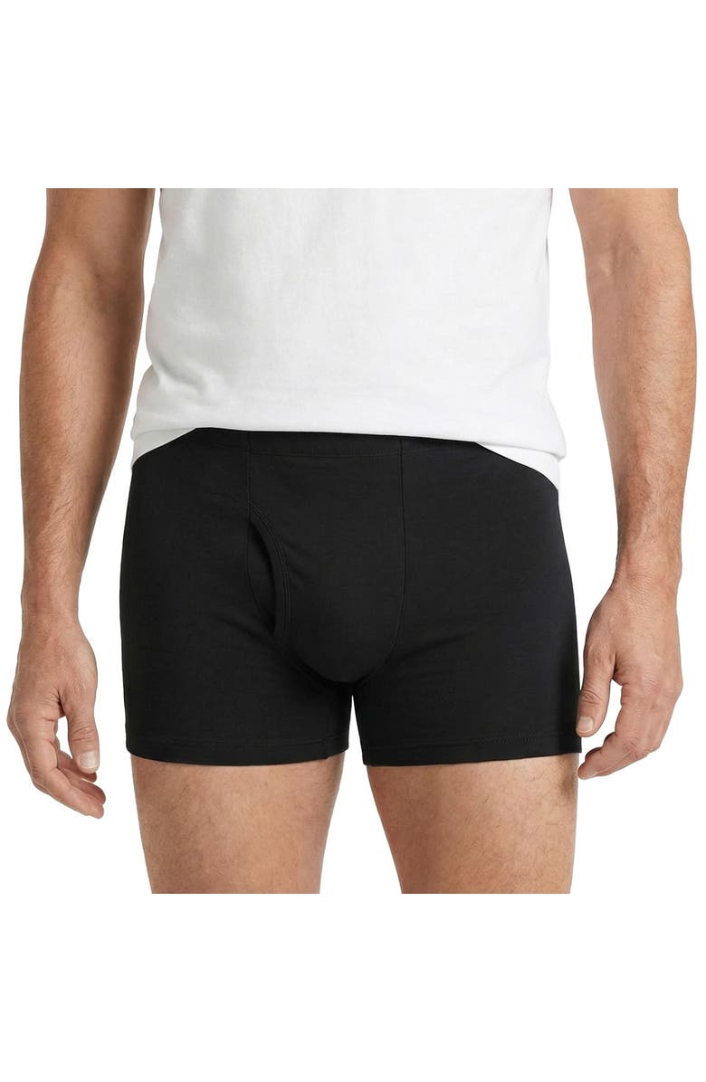 City Threads USA-Made Organic Soft Cotton Boxer Briefs, Alternate, color, Black
