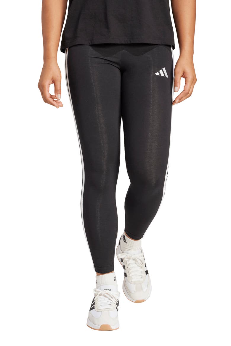 3-Stripe Leggings, Main, color, BLACK/ WHITE