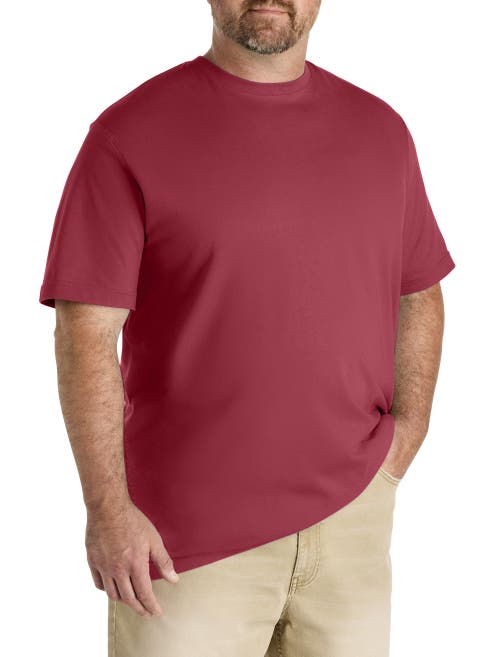Harbor Bay By Dxl Big & Tall Moisture-wicking Jersey T-shirt In Red