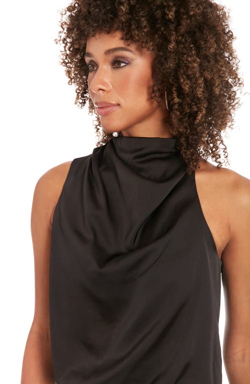 Muse Drape Mock Neck Top In Black