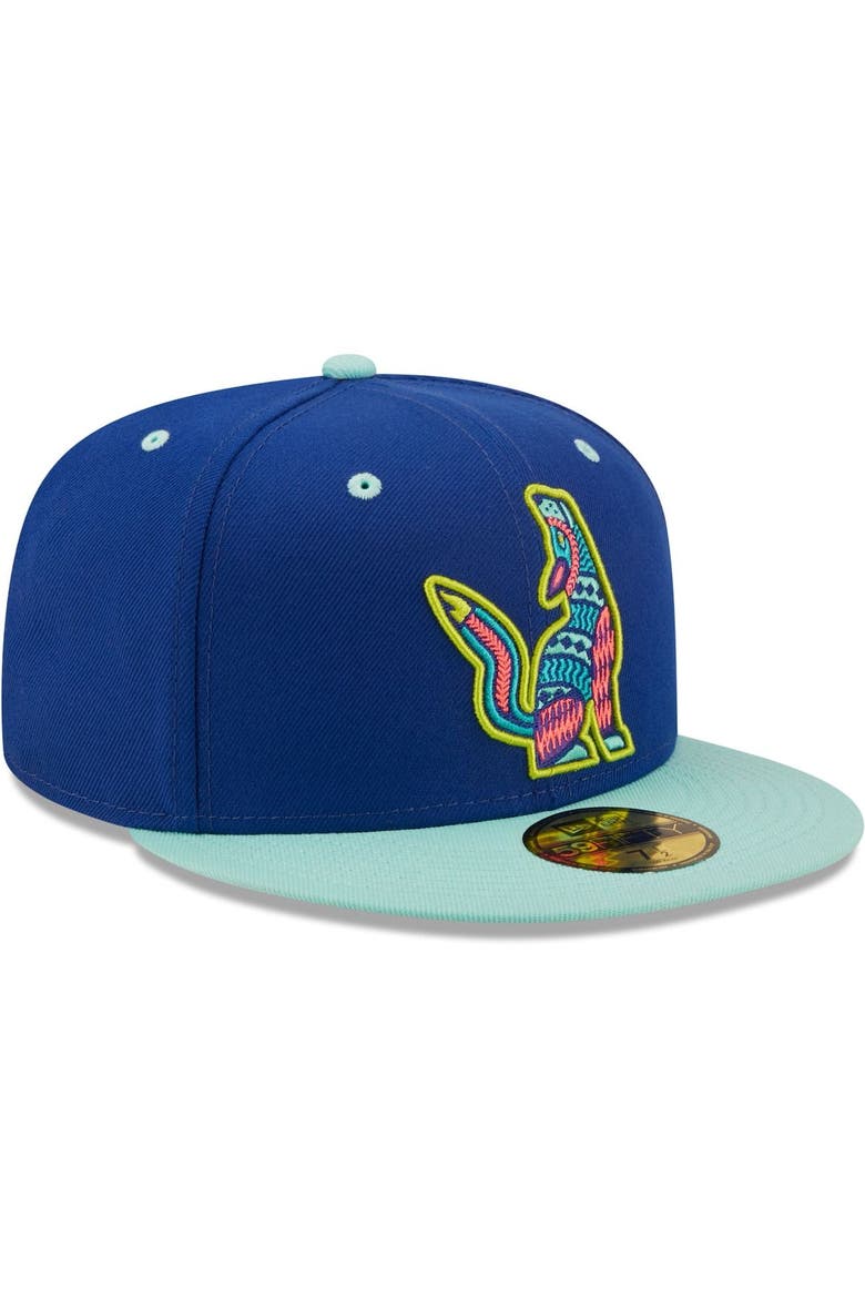 Men's New Era Blue/Mint Soñadores de Hillsboro Copa De La Diversion 59FIFTY Fitted Hat, Alternate, color, Blue