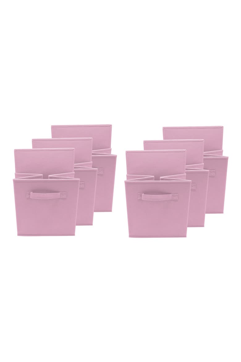 Foldable Storage Cube Basket Bin - Set of 6 - Pastel Pink, Alternate, color, PASTEL PINK
