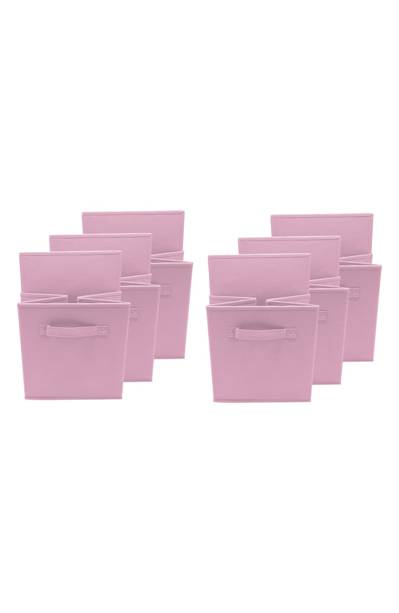 SORBUS Foldable Storage Cube Basket Bin - Set of 6 - Pastel Pink, Alternate, color, Pastel Pink