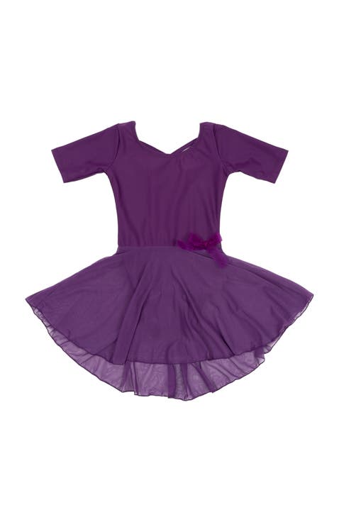 Girls Short Sleeve Skirted Leotard