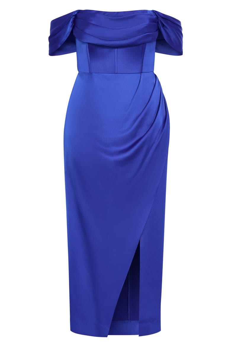 Forbidden Love Off the Shoulder Maxi Dress, Alternate, color, ULTRA BLUE