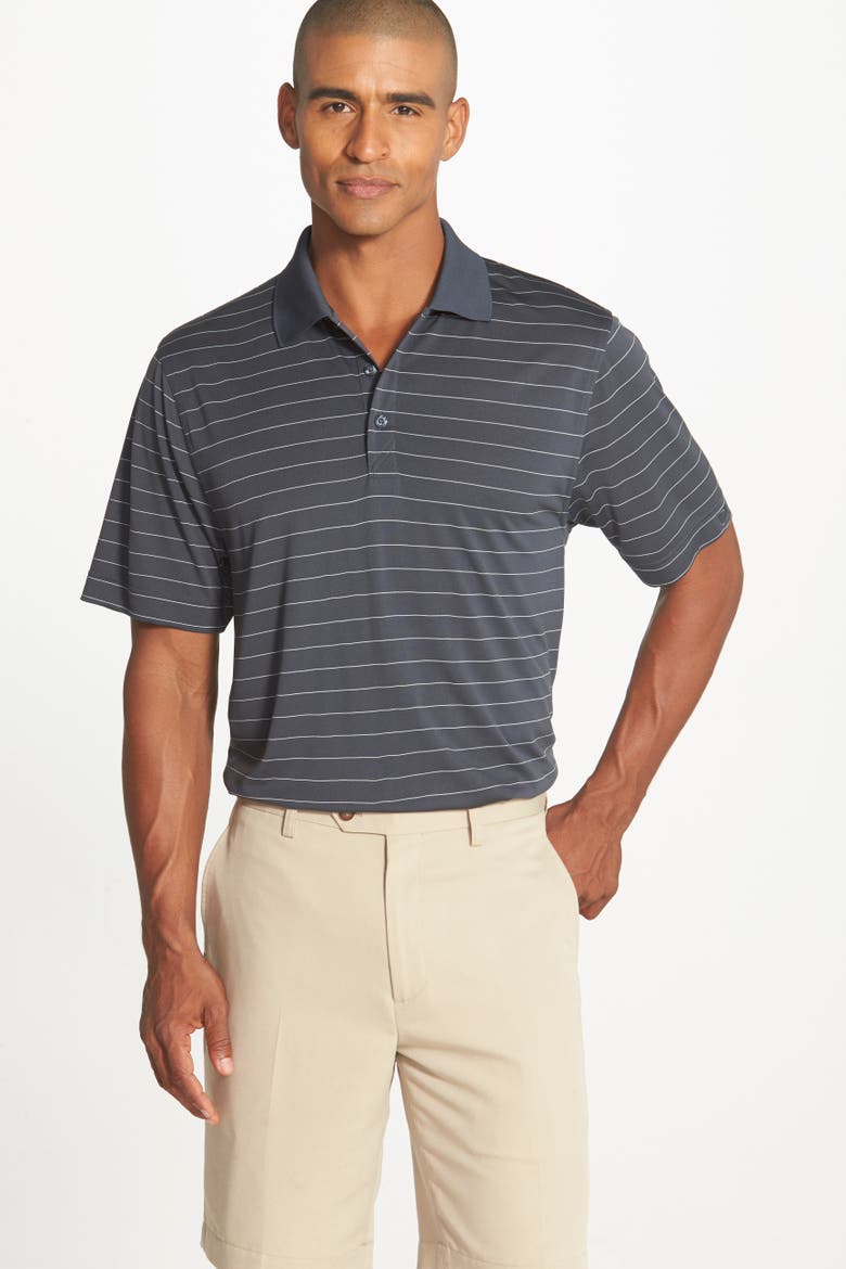 Franklin Stripe DryTec® Polo, Alternate, color, ONYX/ WHITE