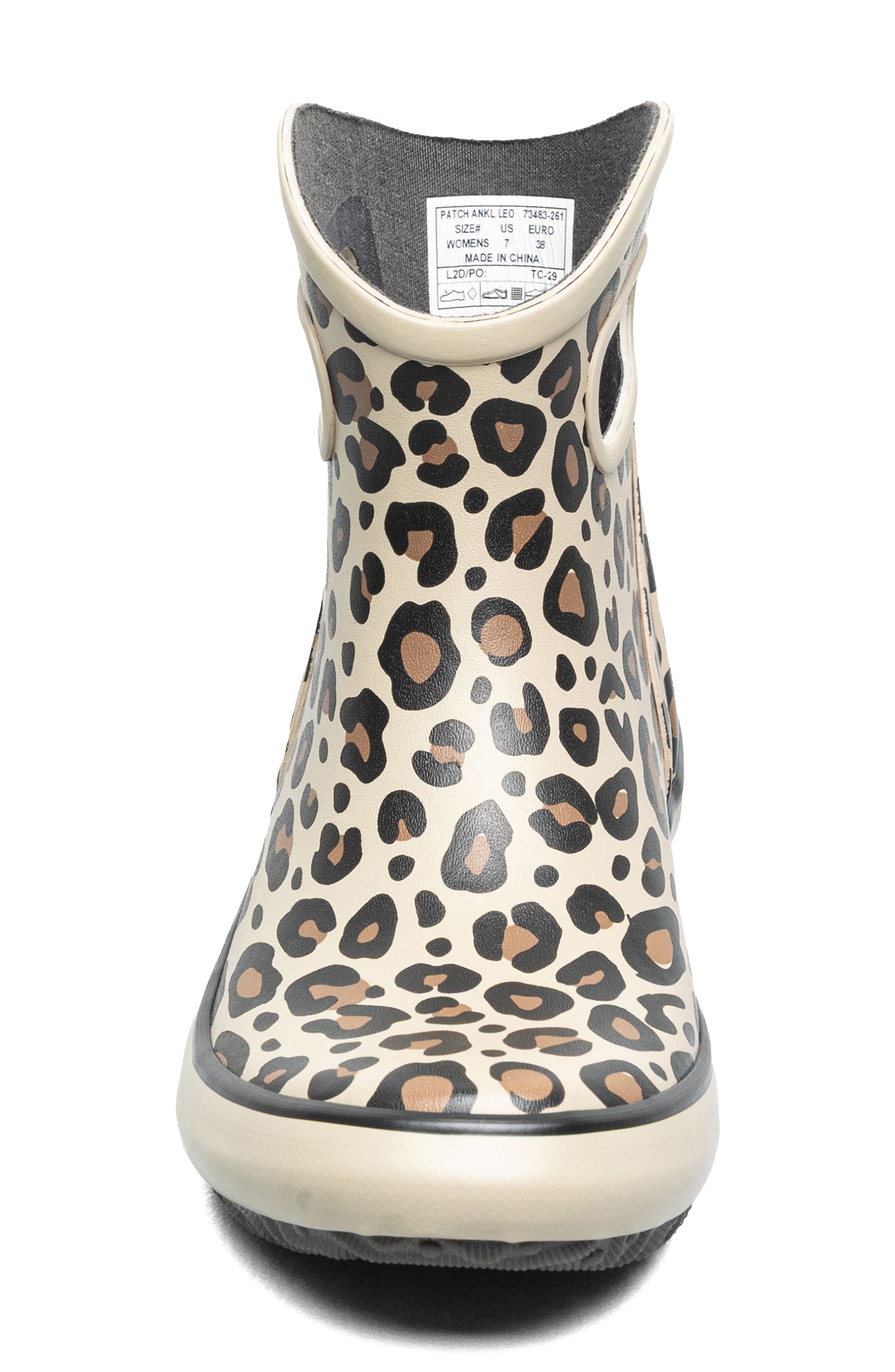Patch Waterproof Rain Boot, Alternate, color, TAUPE MULTI