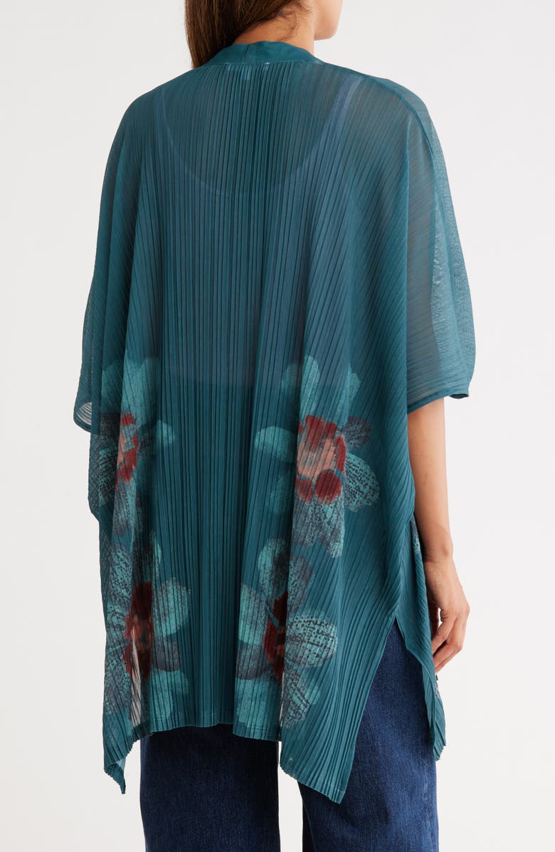 DR2 by Daniel Rainn Floral Mesh Ruana, Alternate, color, Light Inkwell