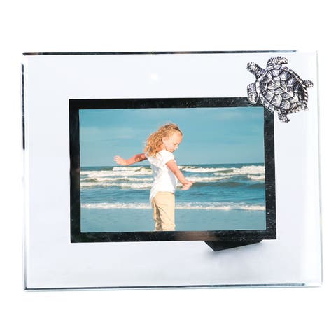 4X6 Photo Picture Frame With Pewter Turtle