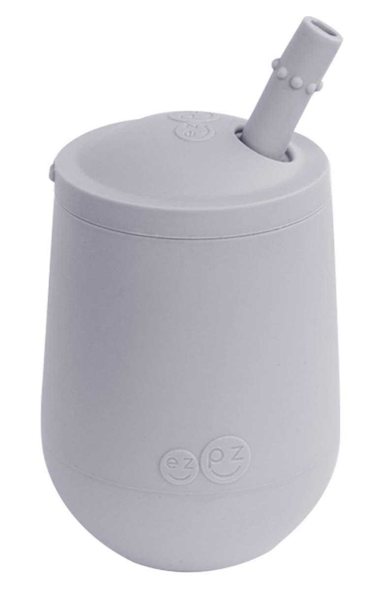 ezpz Mini Cup & Straw, Main, color, Pewter