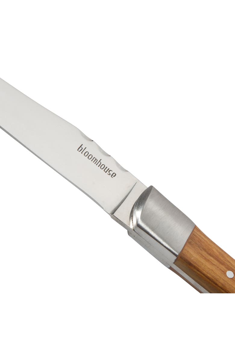 German Stainless Steel Steak Knife Set - Olive Wood Handle Steak Knives, Alternate, color, Natural Wood