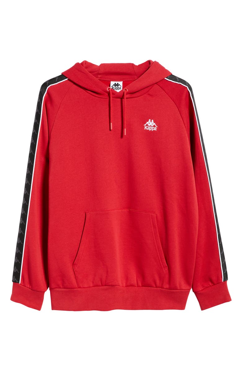 KAPPA 222 Banda Madison Brushed Fleece Hoodie, Alternate, color, Red Racing - Black - White