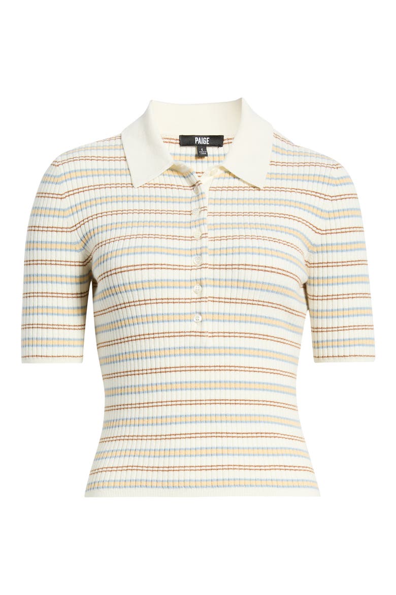 Summit Stripe Organic Cotton Blend Top, Alternate, color, WHITE MULTI