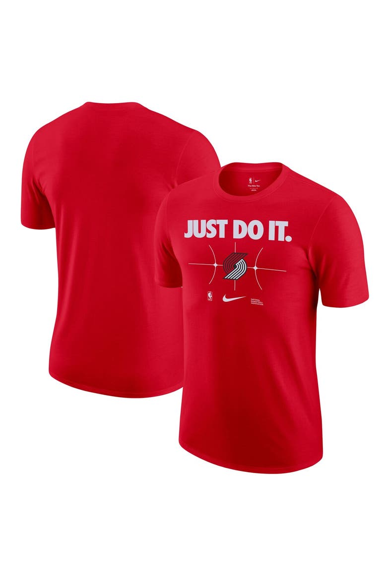 Men's Nike Red Portland Trail Blazers Just Do It T-Shirt, Alternate, color, Red