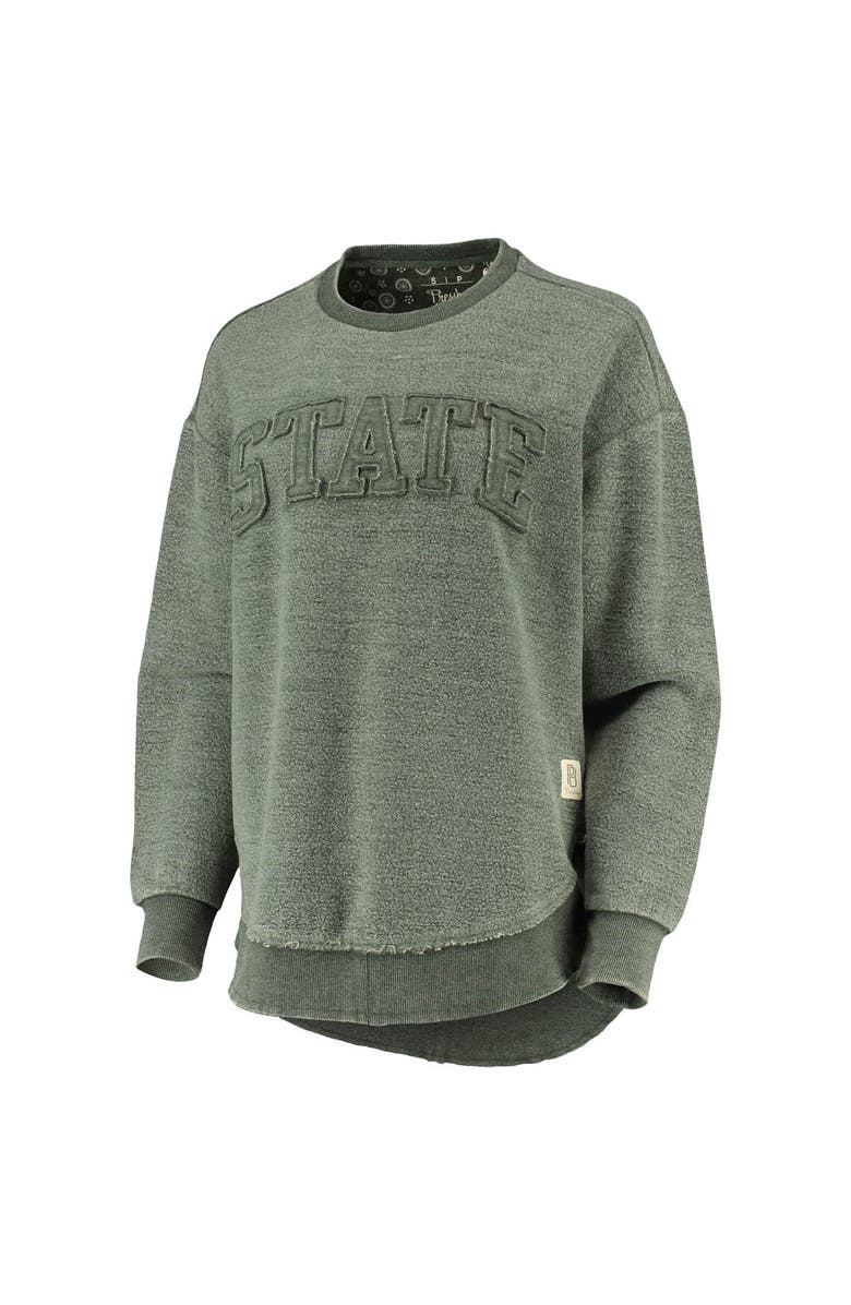 PRESSBOX Women's Pressbox Green Michigan State Spartans Ponchoville Pullover Sweatshirt, Alternate, color,