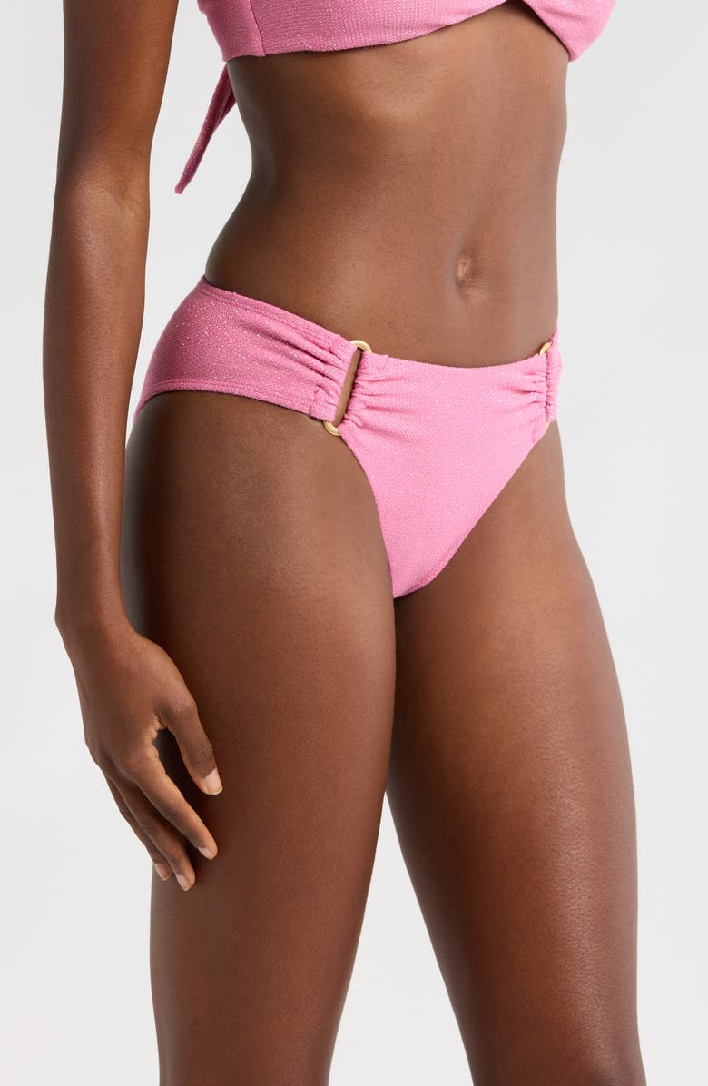 PQ SWIM Metallic Bikini Bottoms, Alternate, color, Sorbet