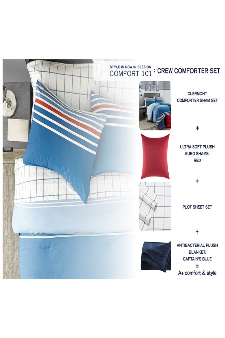 Trimmer Cotton Comforter Set, Alternate, color, DARK BLUE