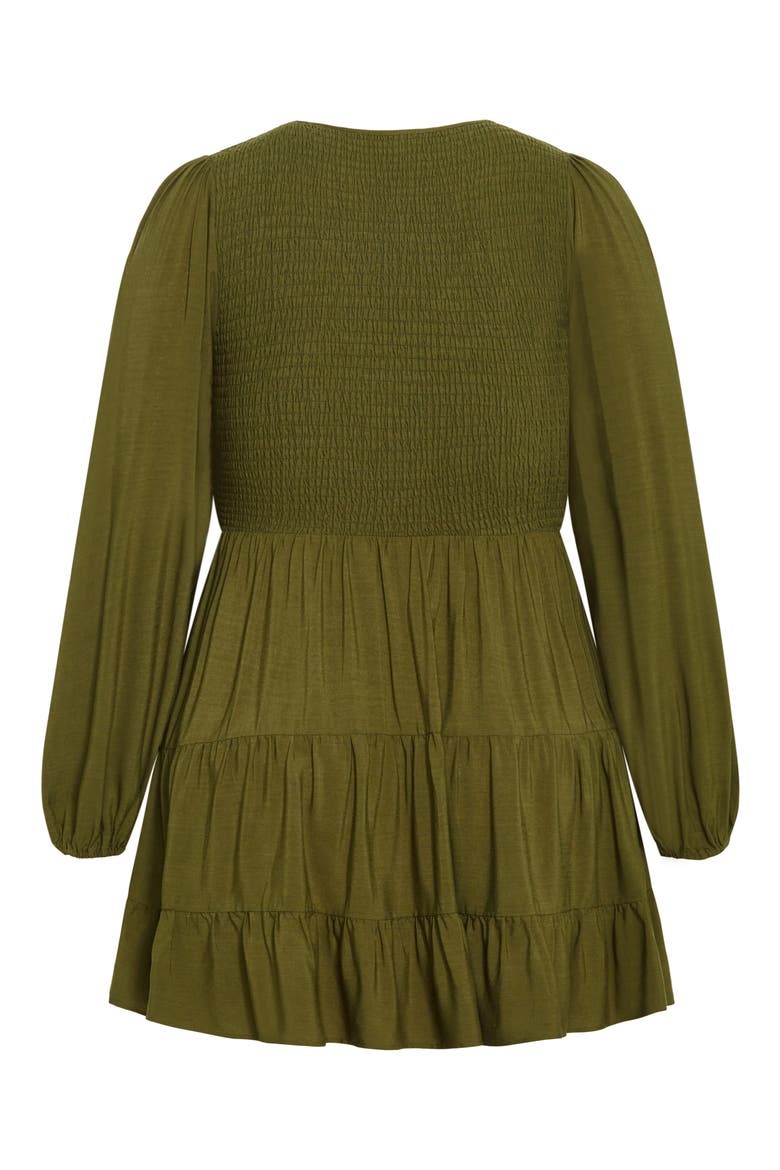 Iris Arielle Smocked Minidress, Alternate, color, GREEN