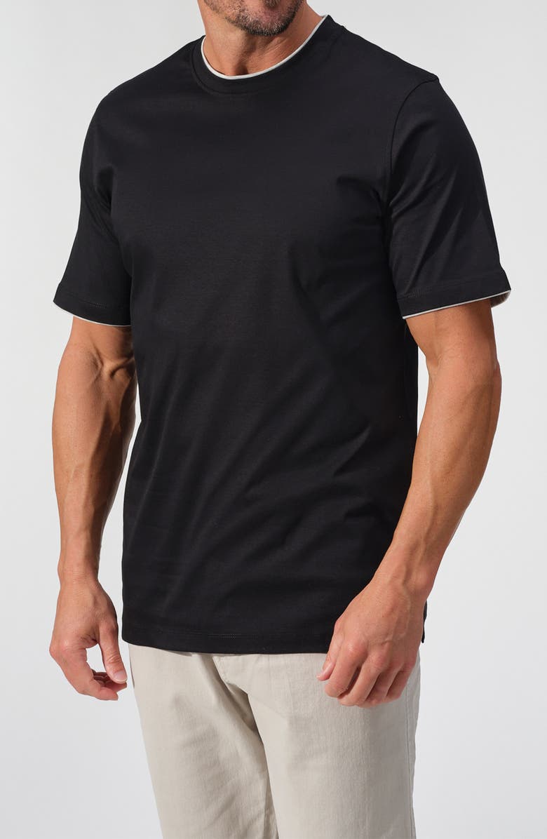 STUDIO GARNET LOS ANGELES Faux Layering T-Shirt, Main, color, Black