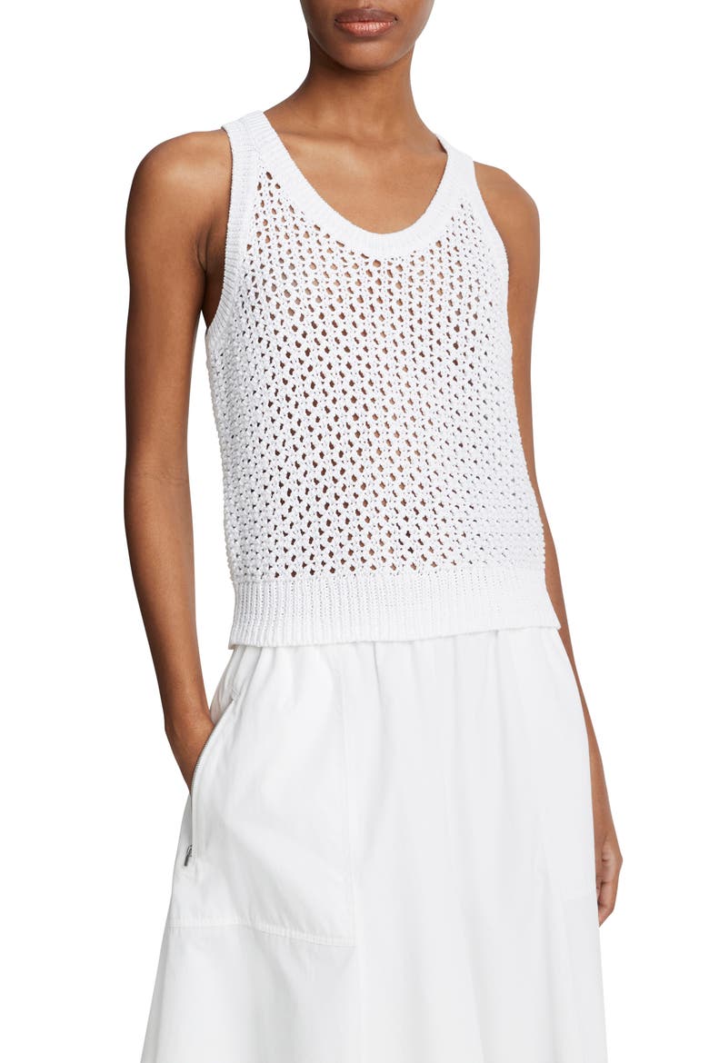 Open Stitch Organic Cotton Sweater Tank, Alternate, color, OPTIC WHITE