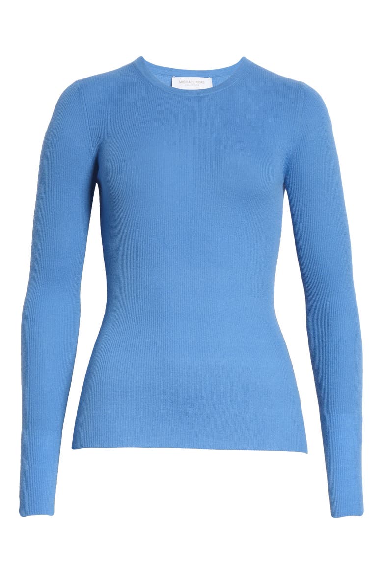Crewneck Cashmere Sweater, Alternate, color, CADET